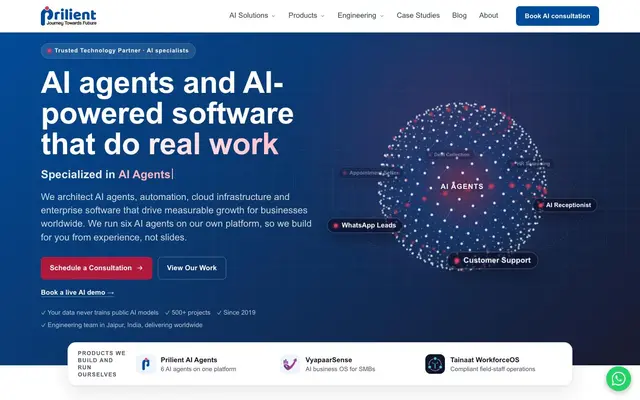 Prilient Information Technologies Pvt Ltd website