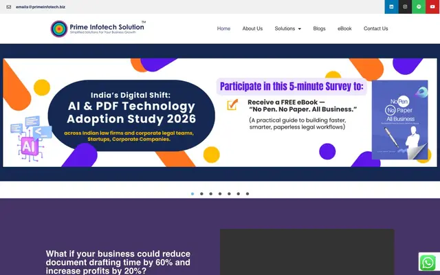 Prime Infotech Solution website