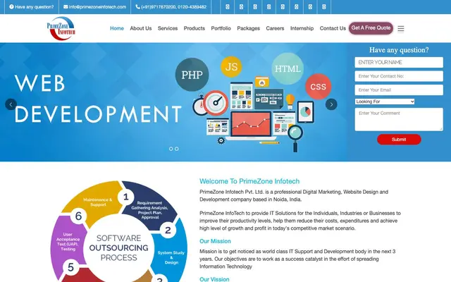 PrimeZone Infotech Pvt Ltd website