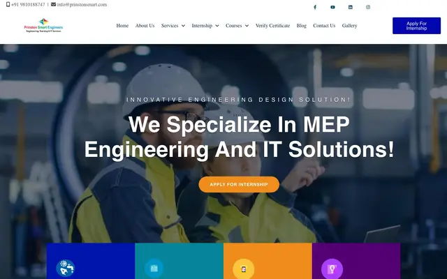 Prinston Smart Engineers / Best Internship For BCA , MCA, Engineering Student/Software And Job Oriented Course in Bangalore website