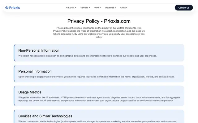 Prioxis Technologies website