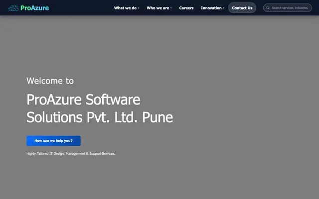 ProAzure Software Solutions Pvt. Ltd. website