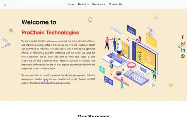 ProChain Technologies Pvt Ltd website