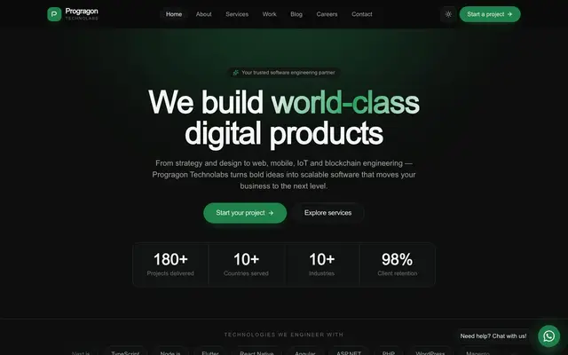 Progragon Technolabs website