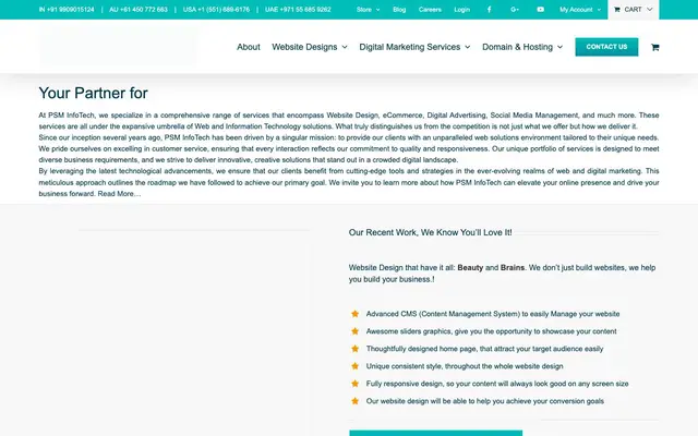 PSM InfoTech website