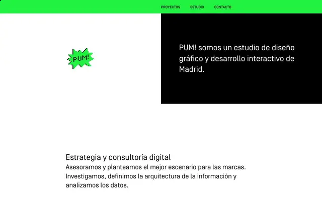 PUM! Estudio website