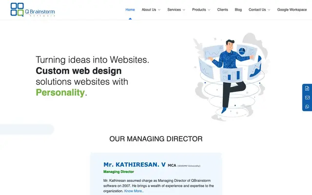 Q Brainstorm Software website