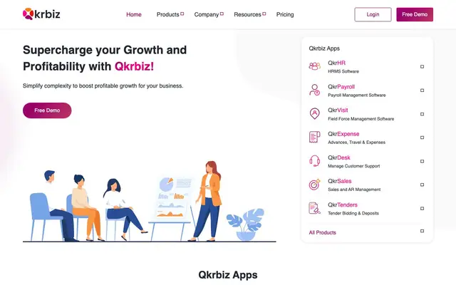 QkrHR - HR & Payroll Management Software website