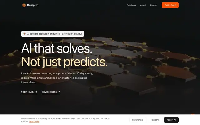 Quaapton AI Solutions website