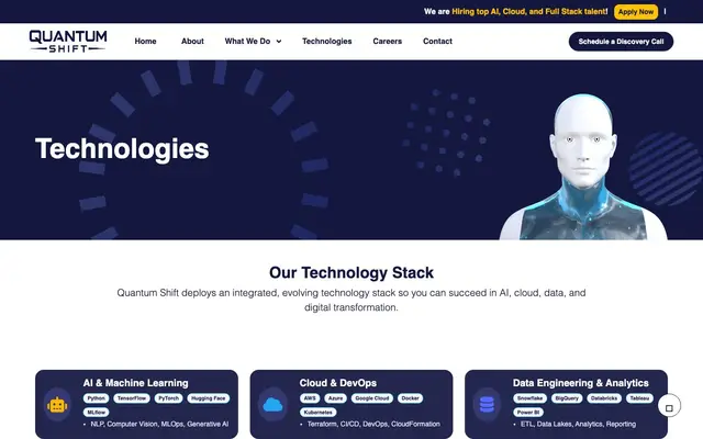 Quantum Shift Software Development Company website