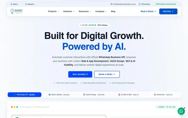 Quarec IT Solutions website