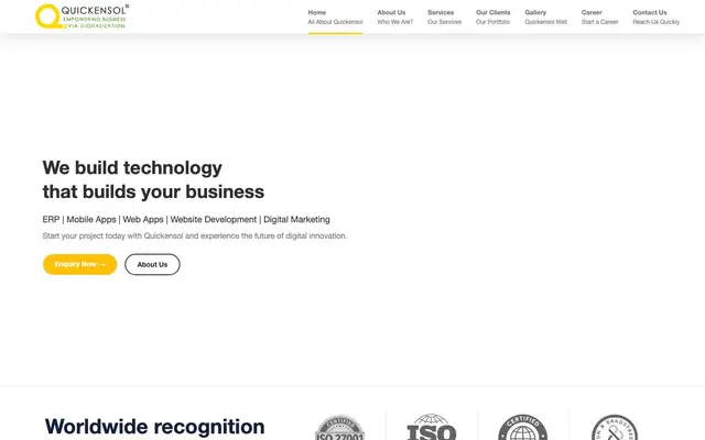 Quickensol IT Solutions LLP website
