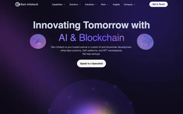 Rain Infotech website