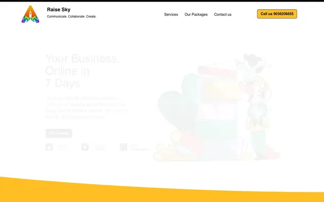 Raise Sky Innovations website