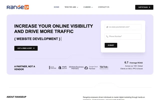 Range Up website