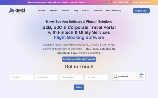 Rayds Services Limited - White Label Travel Portal website
