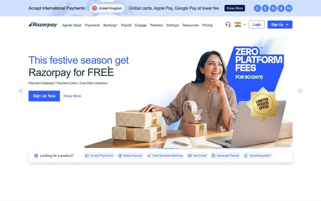 Razorpay - Payment Gateway & Payment Solutions for India website