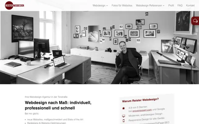 Reister Webdesign website