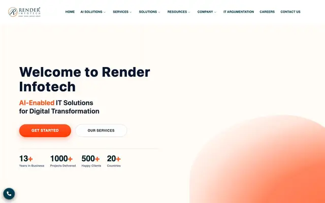 Render Infotech website