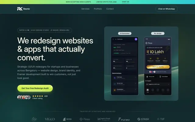 Reonix Design Studio website