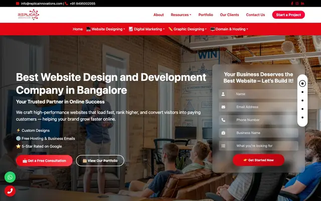Replica Innovations - Website Design Services in Bangalore website