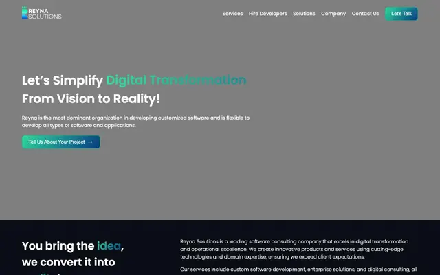 Reyna Solutions website