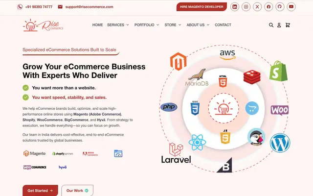 Rise Commerce website