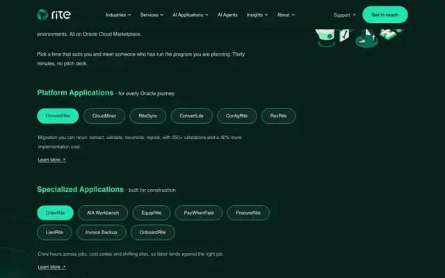 Rite Software Solutions and Services website