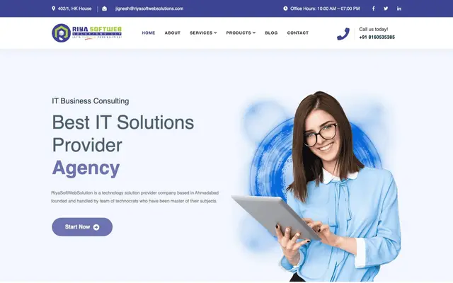 Riya Softweb Solutions website