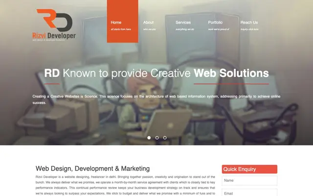Web Development & Website Design Company in Delhi India, Rizvi Developer website