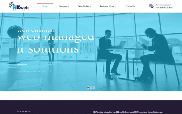 RK Web Solutions website