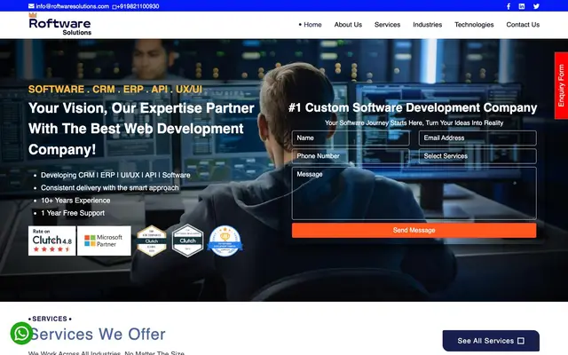Roftware Solutions website