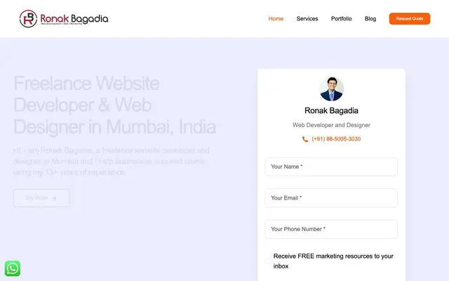 Ronak Bagadia - Shopify Developer | SEO Certified Freelancer | Website Designer & Developer website