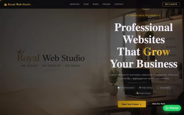 royal web studio website