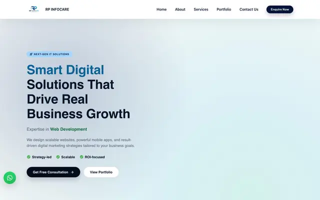 RP INFOCARE PVT LTD- Web design and development" website