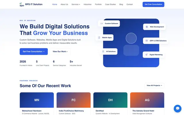 RPS IT SOLUTION | Best Software Development Company Indore website