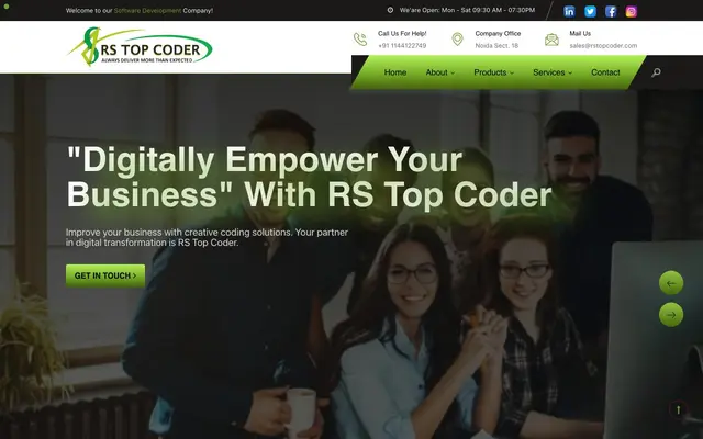 RS Top Coder Software Solutions website