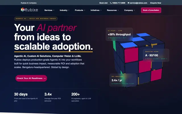 Rubixe - AI Company In Chennai website