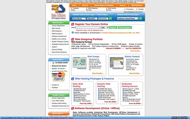 Rudra Softwares website