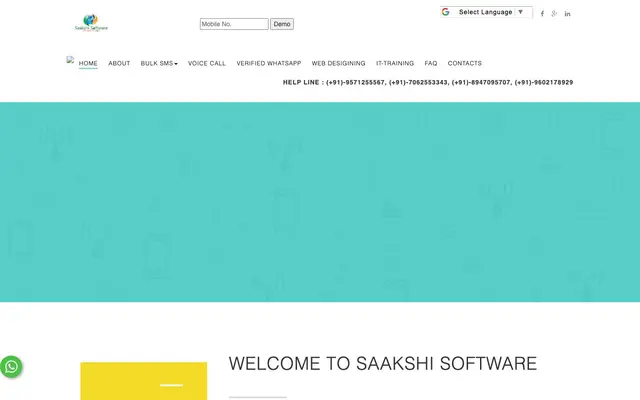 Saakshi Software website