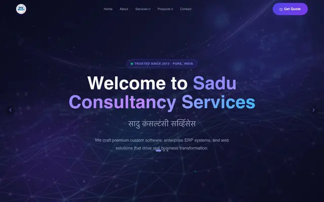 Sadu Consultancy Services (सादु कंसल्टंसी सर्व्हिसेस) website