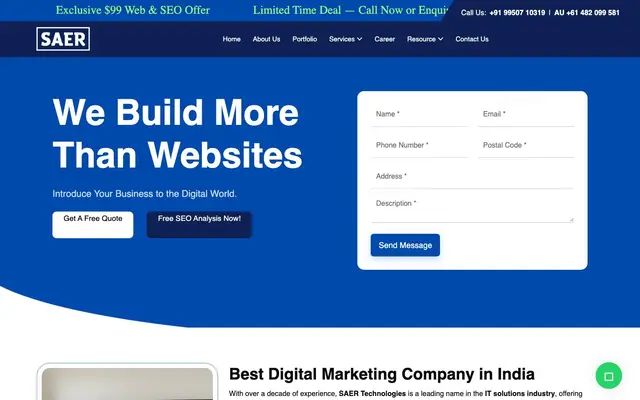 SAER Technologies Private Limited website