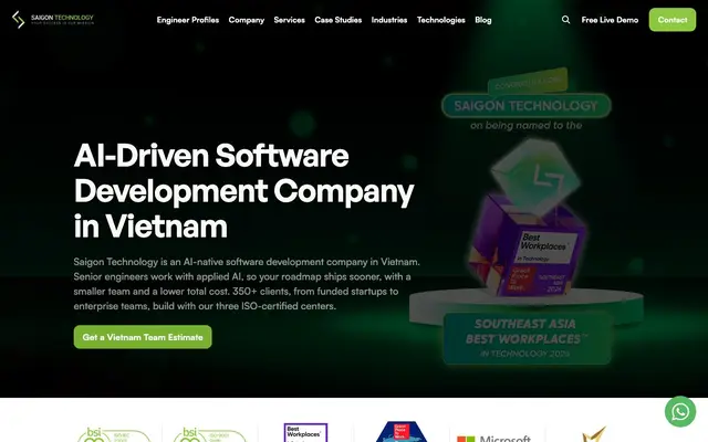 Saigon Technology - AI-Driven Software Development Company in Vietnam website