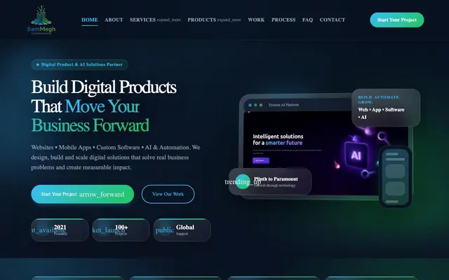 SamMegh Technologies website