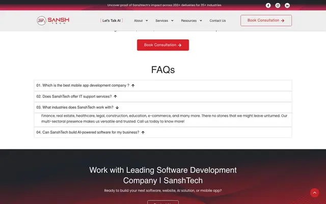SanshTech Inc website