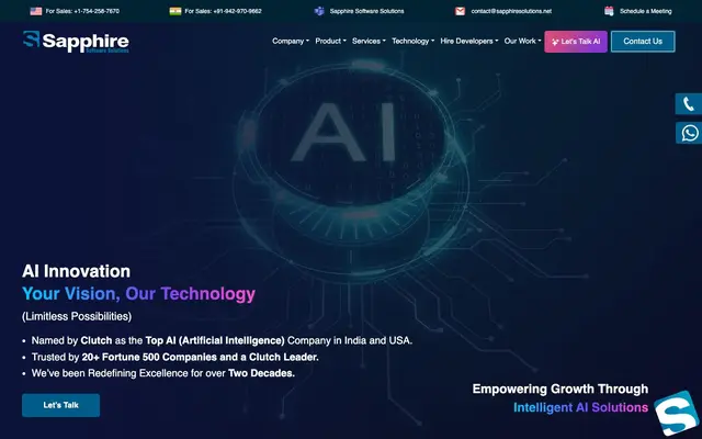 Sapphire Software Solutions website