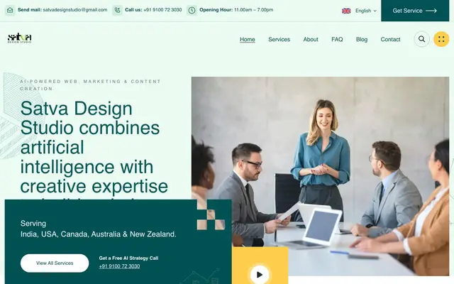 Satva Design Studio website