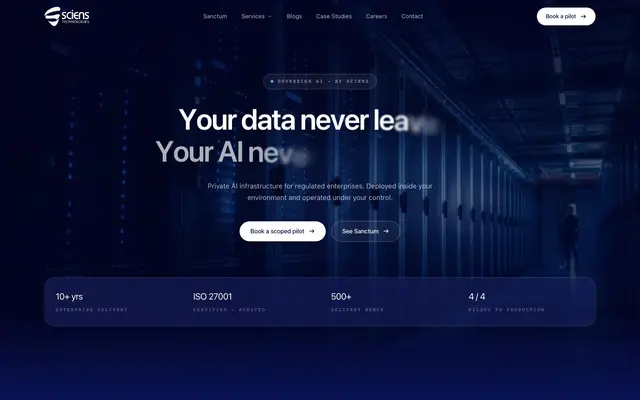 Sciens Software Technologies LLP website