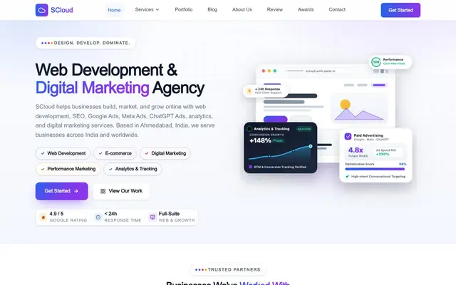 S-Cloud Digital Marketing | Web Development website