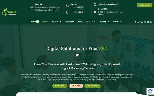 Scorpius Technology Pvt Ltd website